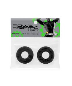 Power Stretch Donut Cock Rings - 2 Pack Black