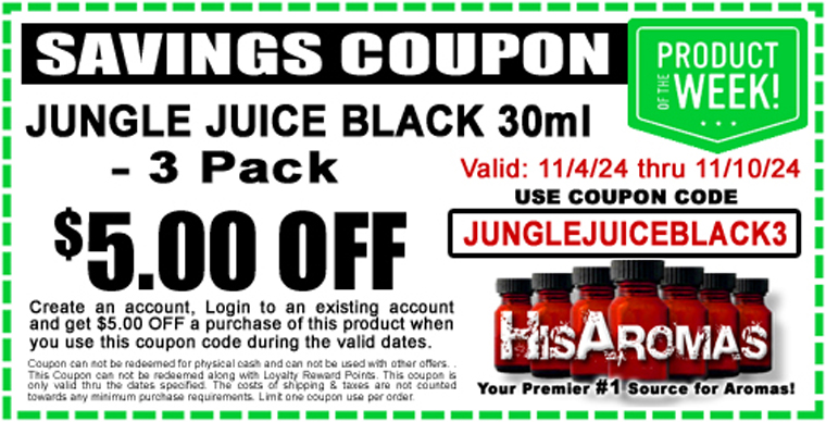 .00 OFF - JUNGLE JUICE BLACK 30ml 3 Pack