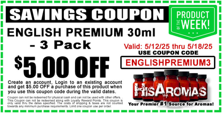 .00 OFF ENGLISH PREMIUM 30ml 3 Pack