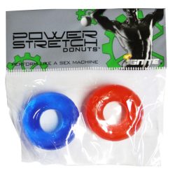 IGNITE Power Stretch Donut Cock Rings - 2 Pack Red/Blue