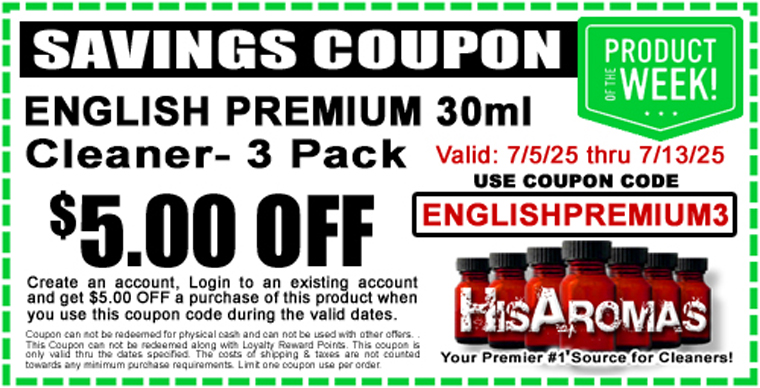 .00 OFF ENGLISH PREMIUM 30ml Cleaner 3 Pack