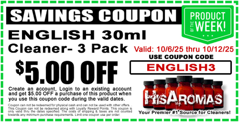 Get .00 OFF ENGLISH 30ml Cleaner 3 Pack