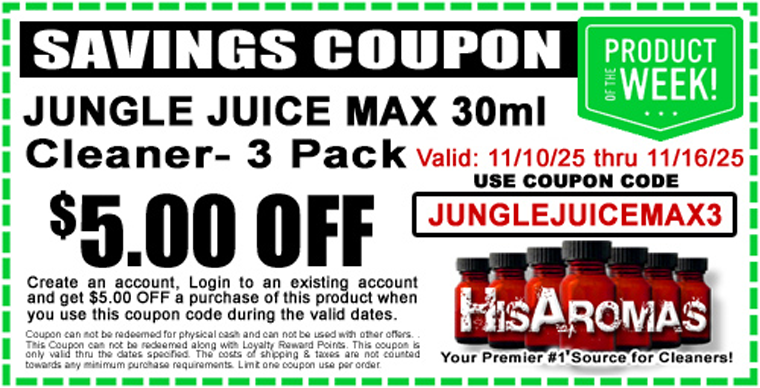 Get .00 OFF JUNGLE JUICE MAX 30ml Cleaner 3 Pack