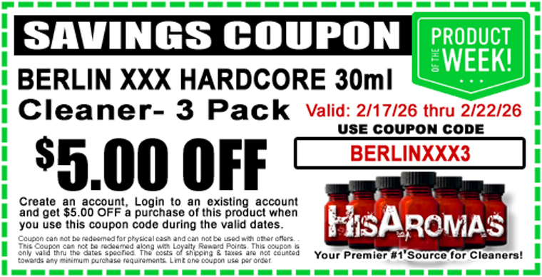 Get .00 OFF BERLIN XXX HARDCORE 30ml Cleaner 3 Pack
