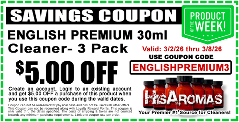 Get .00 OFF ENGLISH PREMIUM 30ml Cleaner 3 Pack