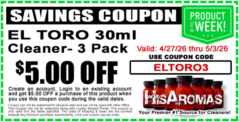Get .00 OFF EL TORO 30ml Cleaner 3 Pack