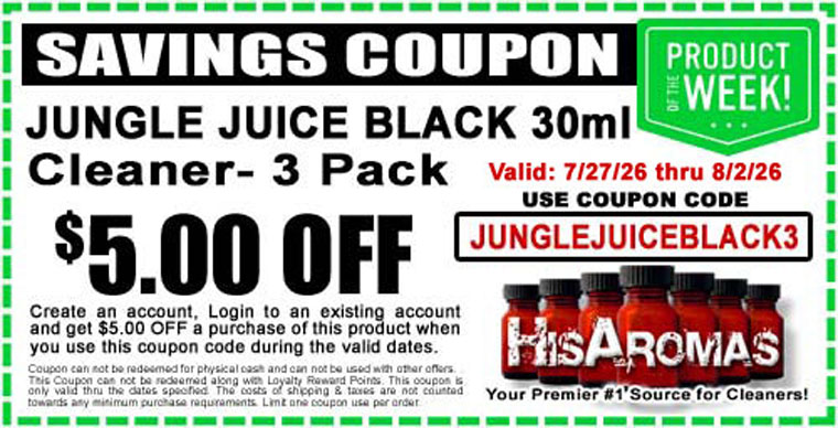 Get $5.00 OFF JUNGLE JUICE BLACK 30ml Cleaner 3 Pack