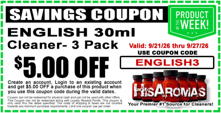 Get $5.00 OFF ENGLISH 30ml Cleaner 3 Pack