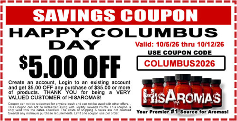 Happy Columbus Day - $5.00 OFF Coupon