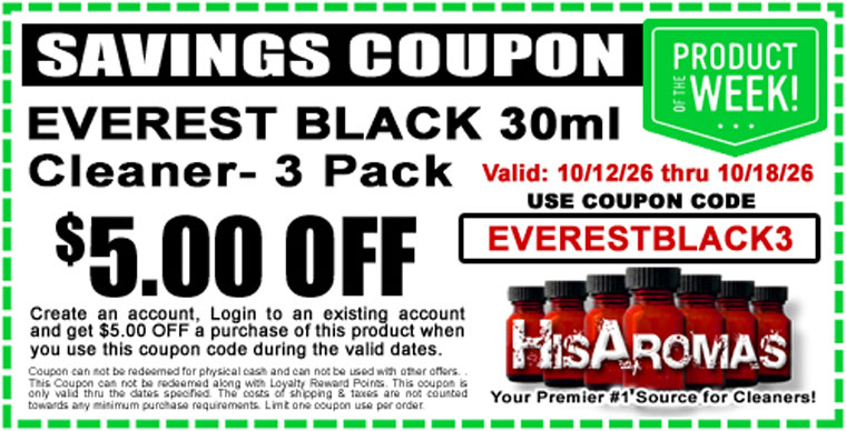 Get $5.00 OFF EVEREST BLACK 30ml Cleaner 3 Pack